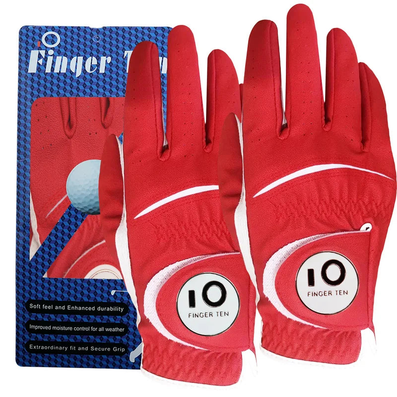Oneside Men's PU Leather Golf Gloves — All-Weather (2 Pack)