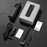 Baseus Mini Car Air Compressor – 12V Portable Tire Inflator | 150 PSI Smart Digital Pump for Car, Bicycle, Boat & Sports