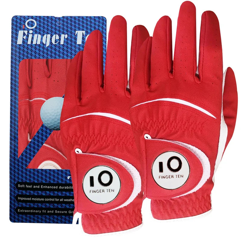 Oneside Men's PU Leather Golf Gloves — All-Weather (2 Pack)