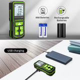 Huepar Digital Laser Distance Meter – Green Beam Rangefinder | 60M / 100M / 120M Laser Tape Measure