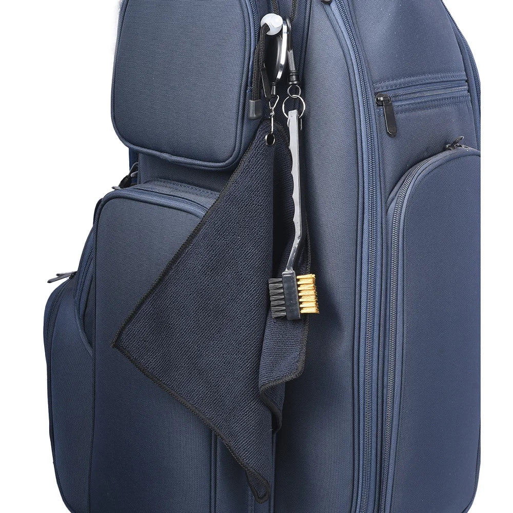 Oneside 25cm Golf Towel + Brush — Double-Sided Microfibre