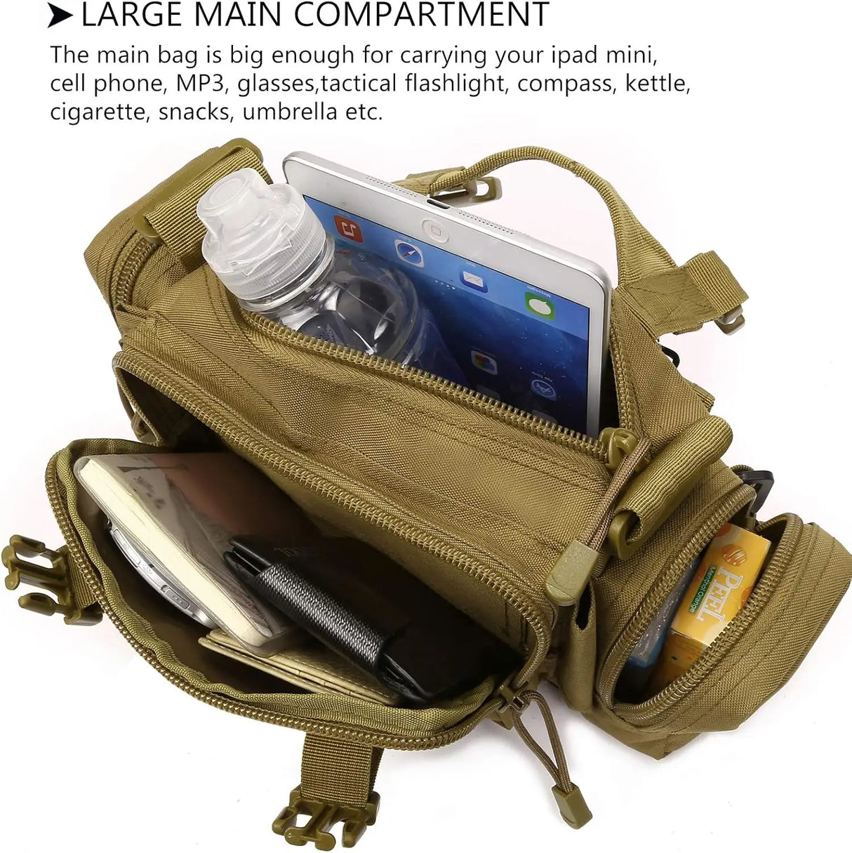 Men’s Tactical EDC MOLLE Belt Bag – Waterproof Outdoor Waist Pack for Hiking, Cycling, Camping & Hunting